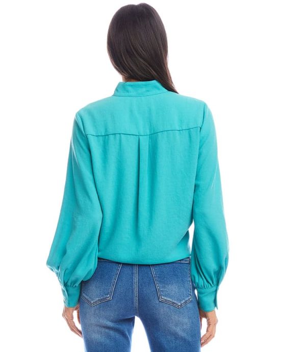 Long Sleeve Tie-Front Top - Image 3
