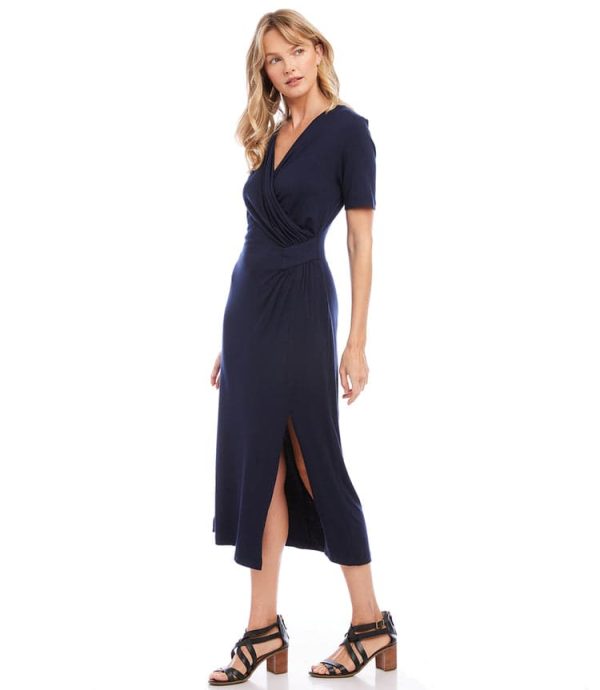Faux Wrap Midi Dress - Image 3