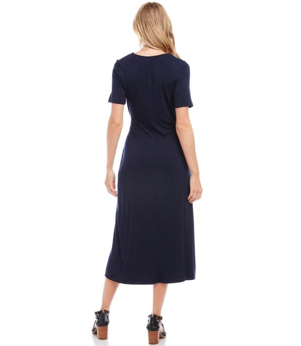 Faux Wrap Midi Dress - Image 4