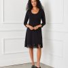 3/4 Sleeve Fringe Hem Dress