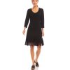 3/4 Sleeve Fringe Hem Dress - Image 2