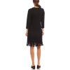 3/4 Sleeve Fringe Hem Dress - Image 4