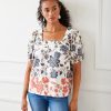 Puff Sleeve Square Neck Top