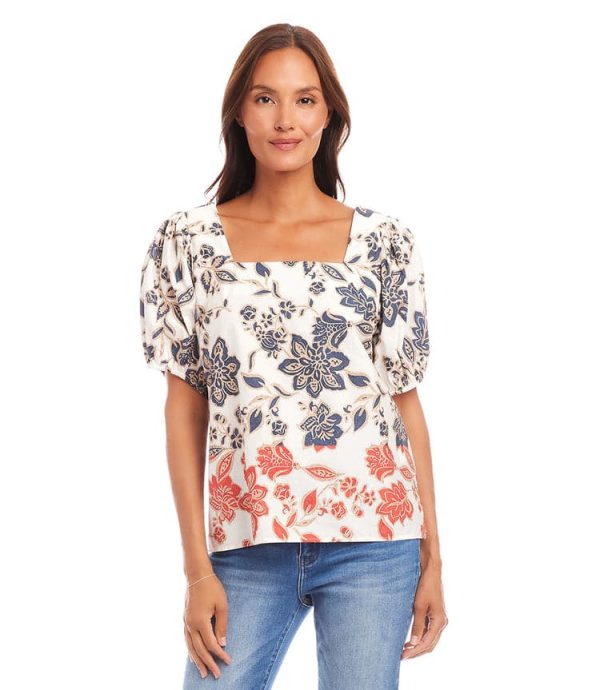 Puff Sleeve Square Neck Top - Image 2