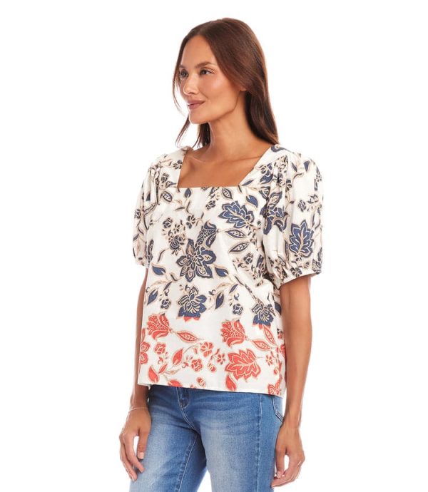 Puff Sleeve Square Neck Top - Image 3