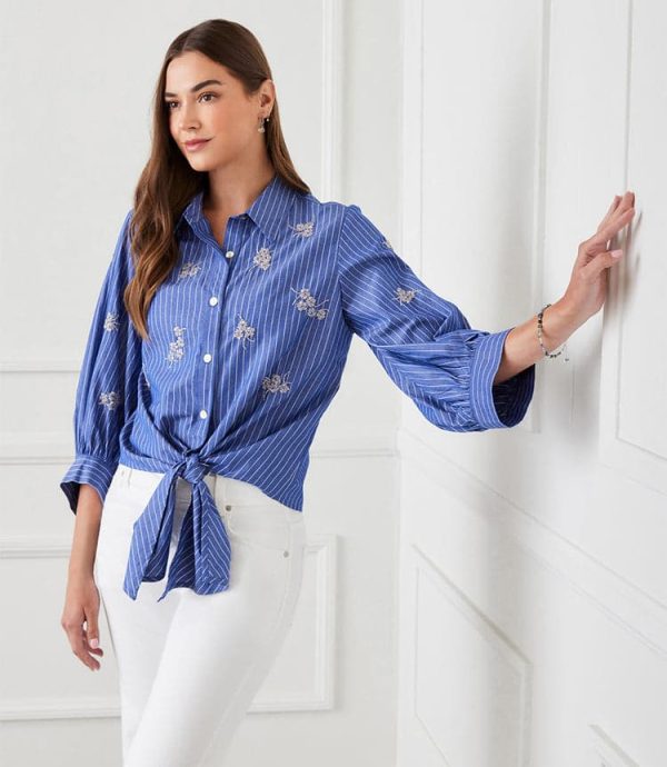 Embellished Tie Front Top - Image 2