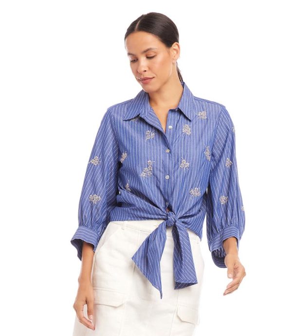 Embellished Tie Front Top - Image 3