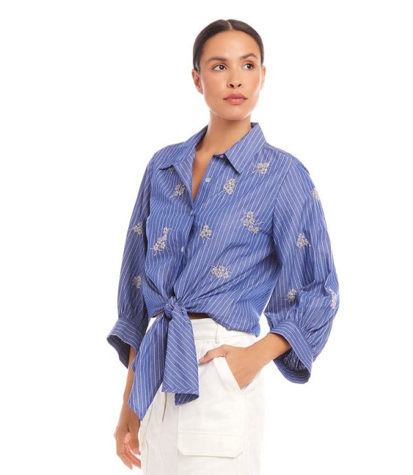 Embellished Tie Front Top - Image 4