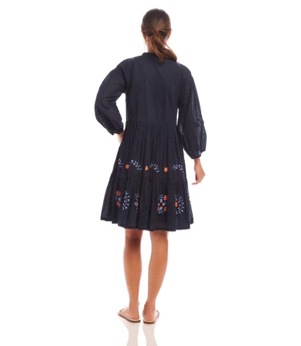 Embroidered Lace Trim Dress - Image 5