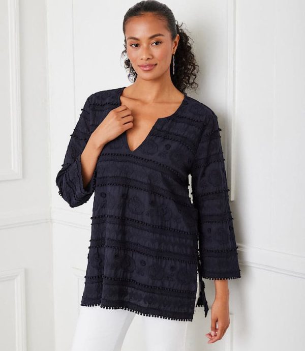 3/4 Sleeve Embroidered Tunic
