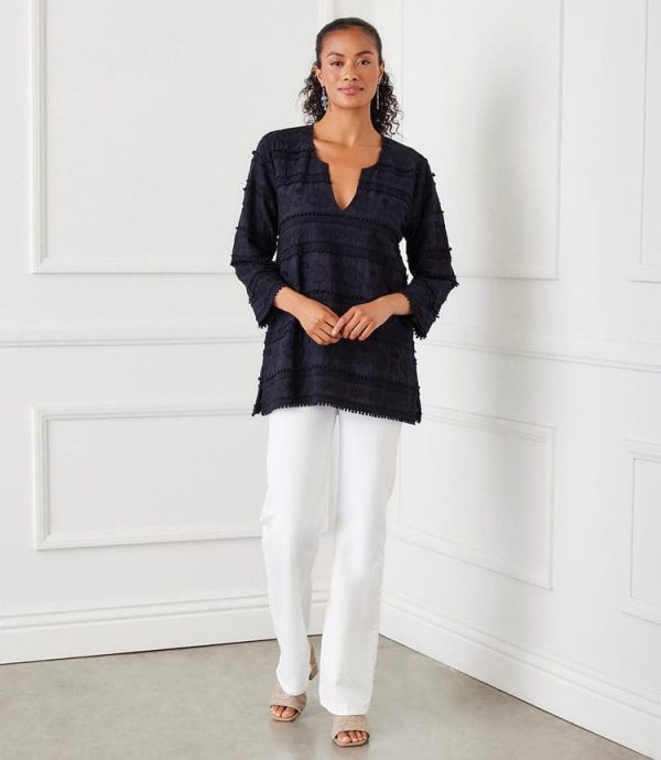 3/4 Sleeve Embroidered Tunic - Image 2
