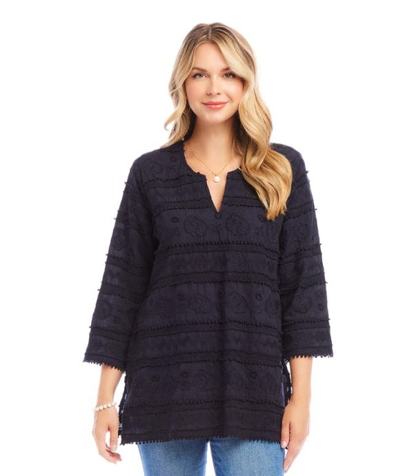3/4 Sleeve Embroidered Tunic - Image 3