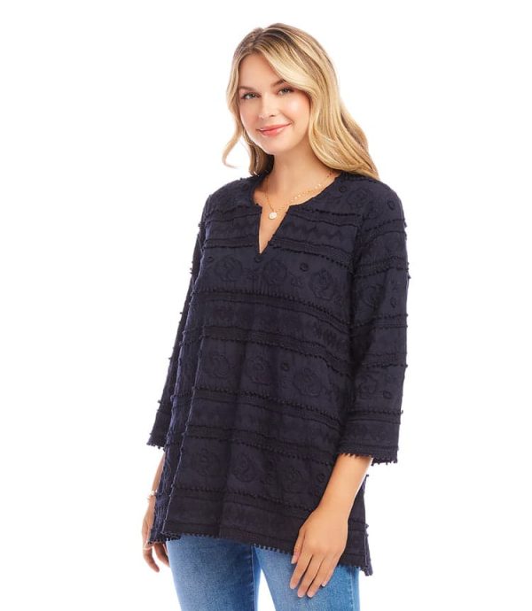 3/4 Sleeve Embroidered Tunic - Image 4