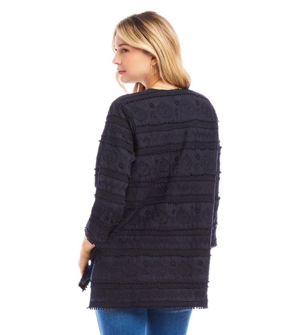 3/4 Sleeve Embroidered Tunic - Image 5
