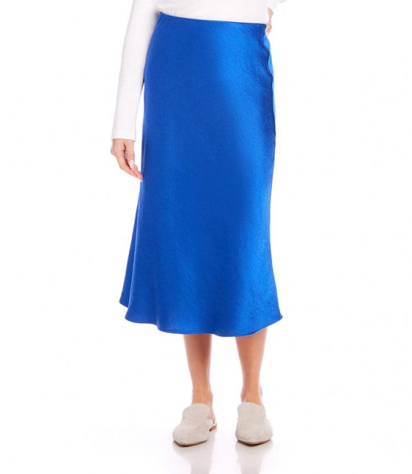 Satin Bias Cut Midi Skirt - Image 2