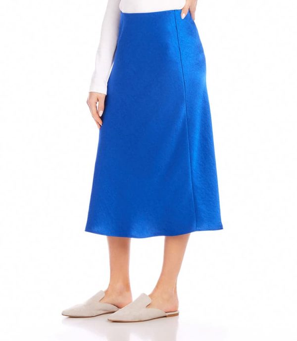 Satin Bias Cut Midi Skirt - Image 3