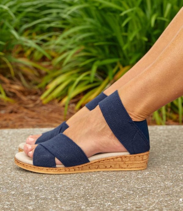 Peachtree Wedge Linen Sandals