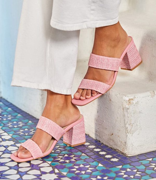 Newport Raffia Strap Heel Sandals