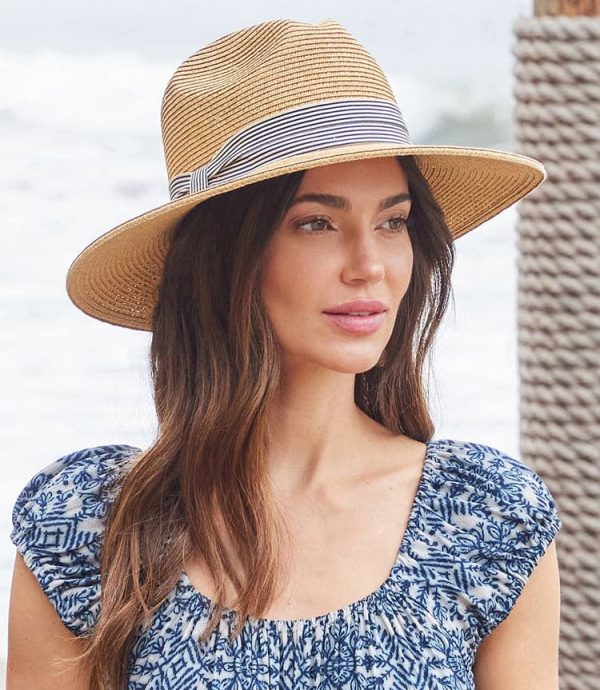 Panama Hat With Striped Band