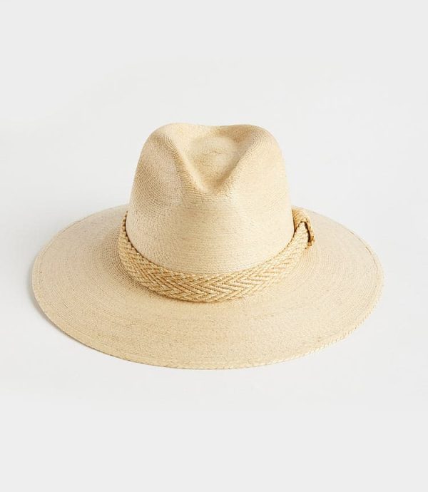 Braided Trim Palm Leaf Fedora Hat - Image 5