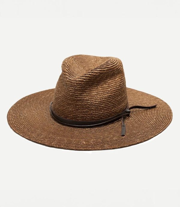 Straw Hat With Leather Tie