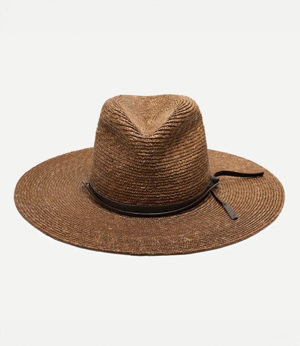 Straw Hat With Leather Tie - Image 2