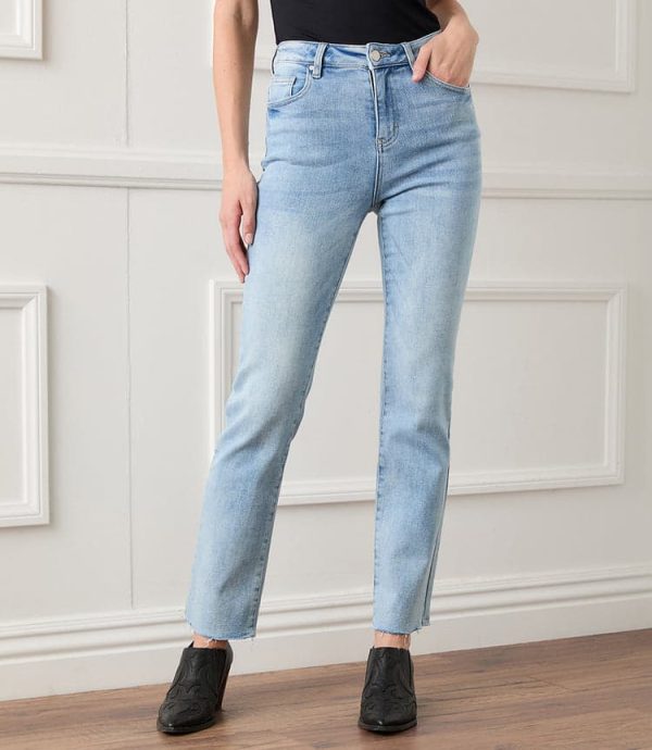Raw Hem Straight Jeans - Image 5