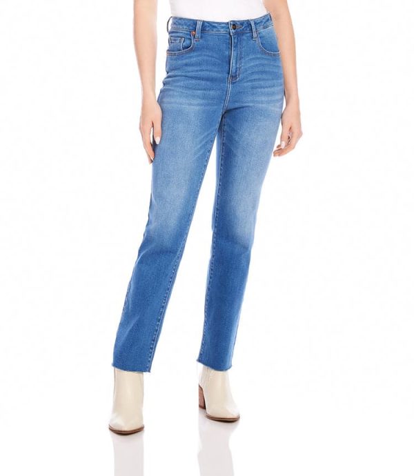 Raw Hem Straight Jeans - Image 2