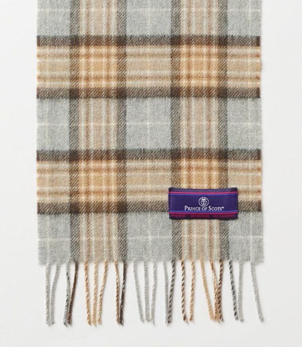 Merino Wool Fringed Plaid Scarf - Image 3